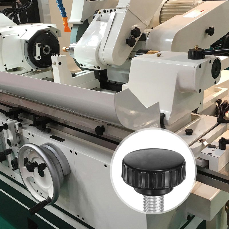 uxcell 2pcs Knurled Clamping Knobs M10 x 35mm Metric Zinc Plated Carbon Steel Male Thread Thumb Screw on Type 30mm Plastic Round Head Threaded Hand Bolt Stud Knobs Black - Image 4